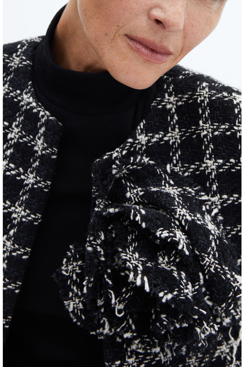 Floral Tweed Blazer, Alternate, color, BLACK