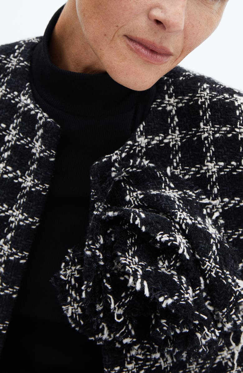 MANGO Floral Tweed Blazer, Alternate, color, 