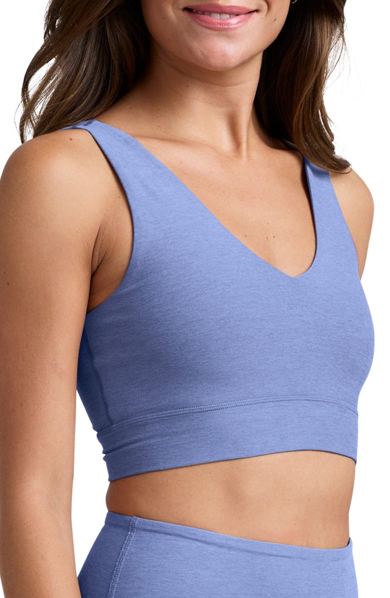 Beyond Yoga Space Dye Longline Sports Bra, Alternate, color, Washed Denim