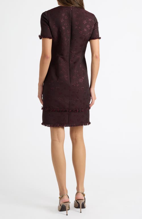 Santorelli Melania Short Sleeve Shift Dress In Purple