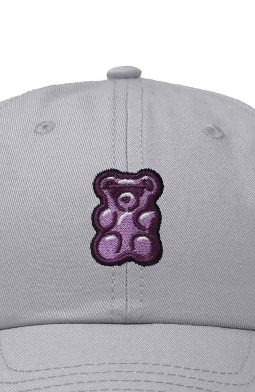 Dalix Purple Gummy Embroidered Cap In Gray