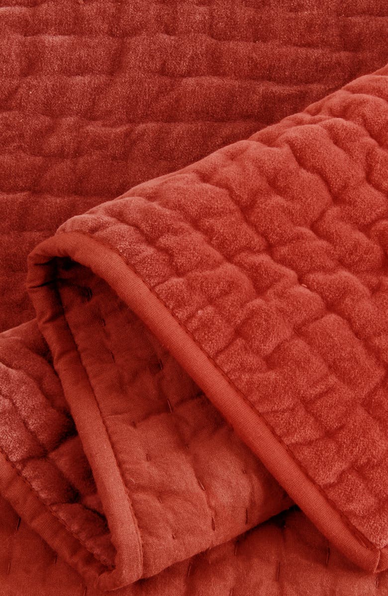 MELANGE HOME Tamara Velour Quilt 3-Piece Set, Alternate, color, Burgundy