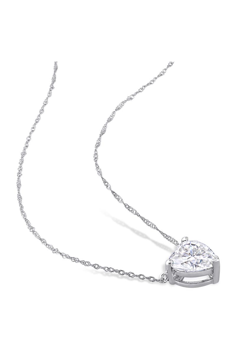 Julianna B. Moissanite Heart Solitaire Necklace 10k, Alternate, color, 10K White Gold