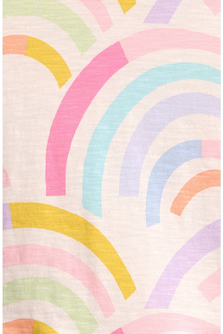 Kids' Rainbow Print Cotton Peplum T-Shirt, Alternate, color, NEUTRAL