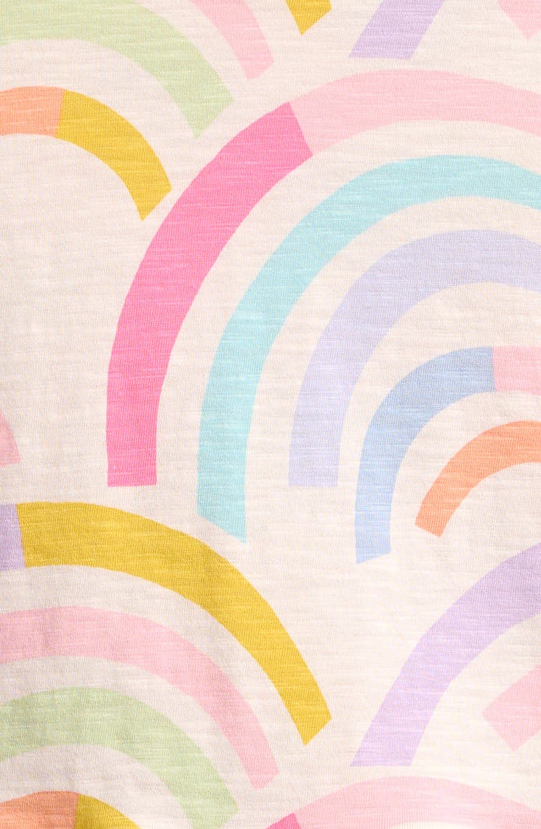 NEXT Kids' Rainbow Print Cotton Peplum T-Shirt, Alternate, color, Neutral