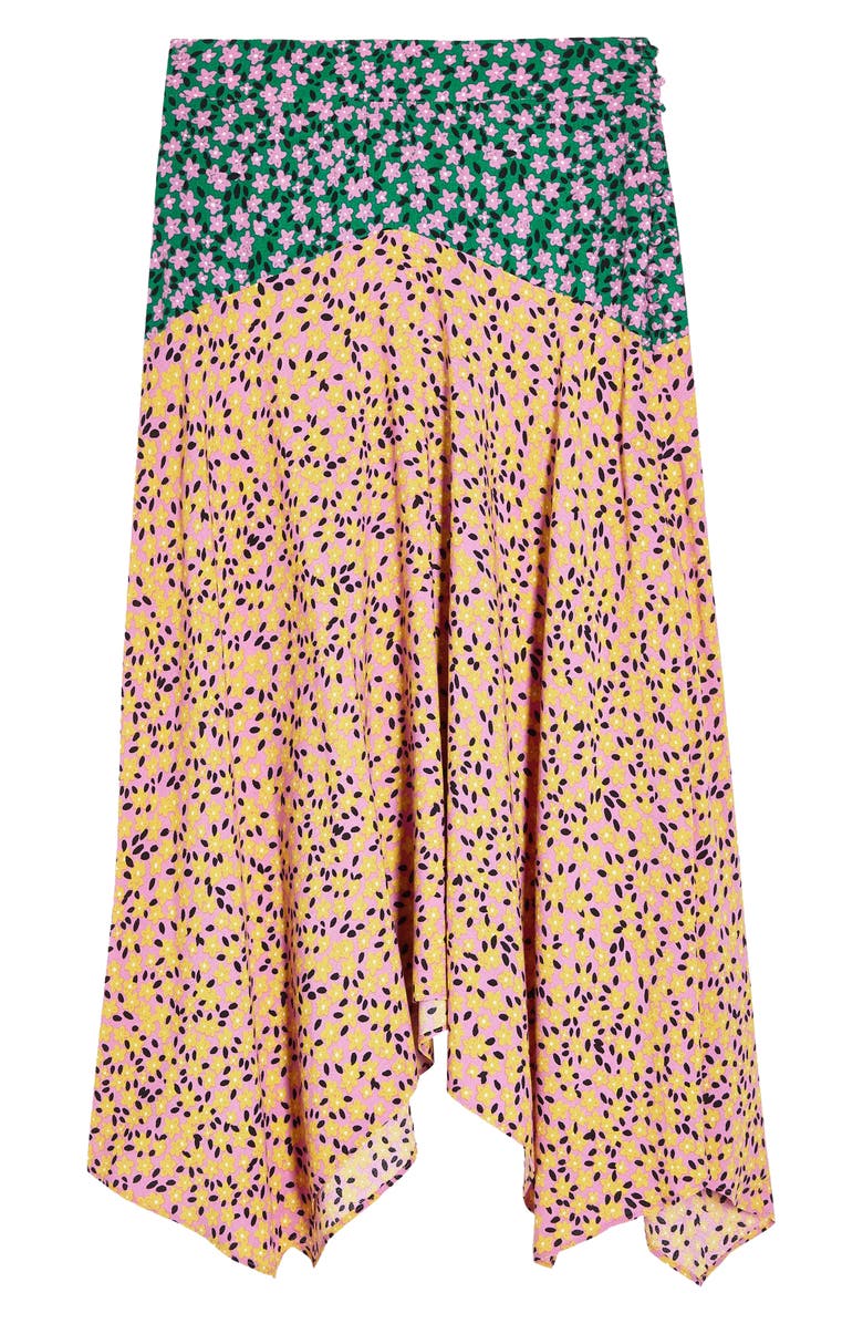 Topshop Thrift Mixed Floral Midi Skirt, Alternate, color,