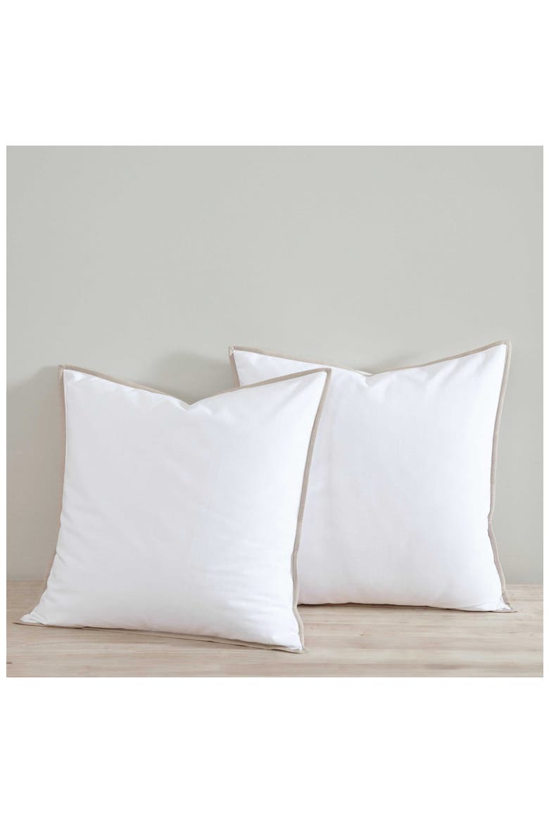 Basic Canvas Set of 2 European Shams, Alternate, color, WHITE
