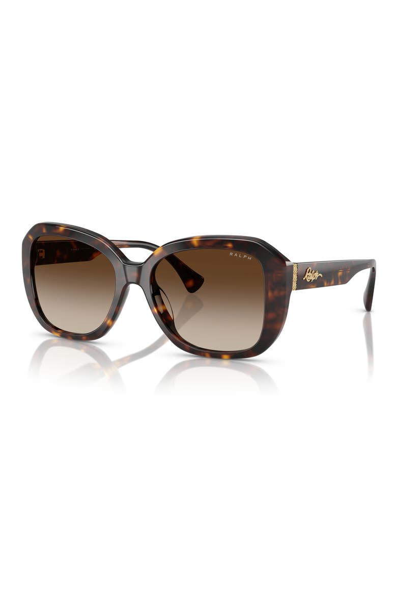 56mm Gradient Square Sunglasses, Alternate, color, SHINY BROWN HAVANA / BROWN