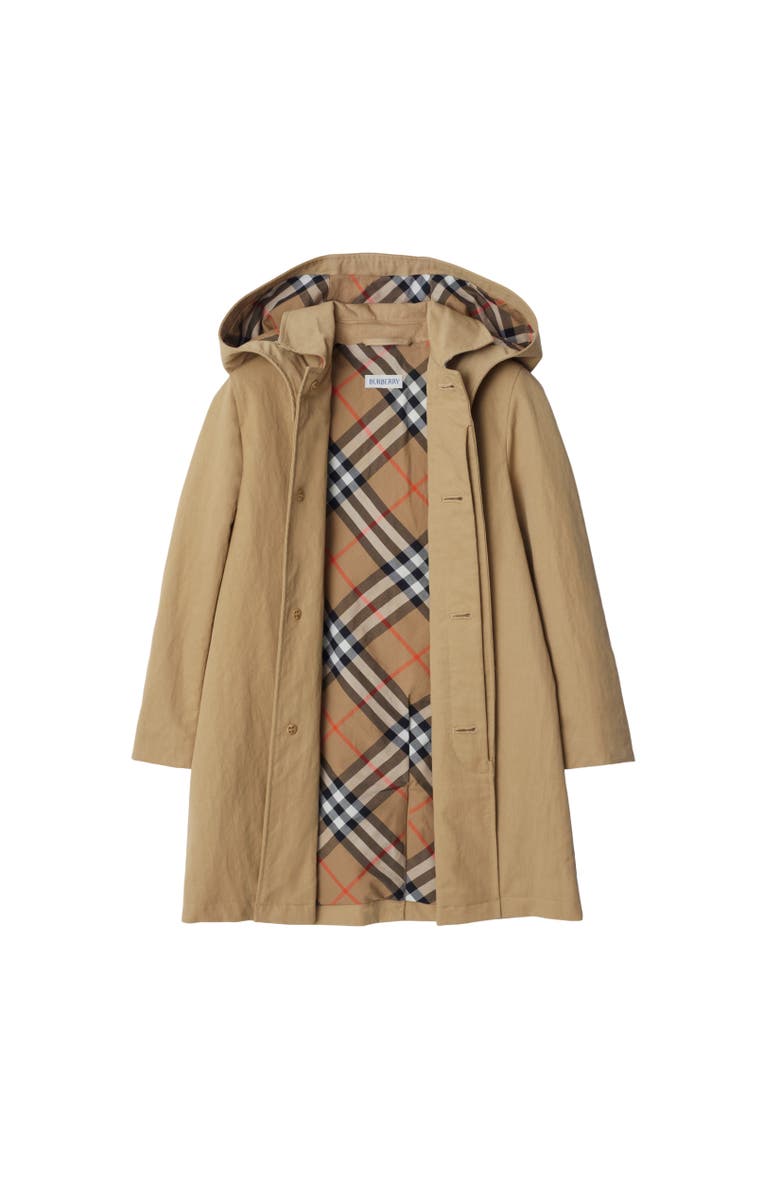 Burberry Nylon Cotton Car Coat, Alternate, color, Sand