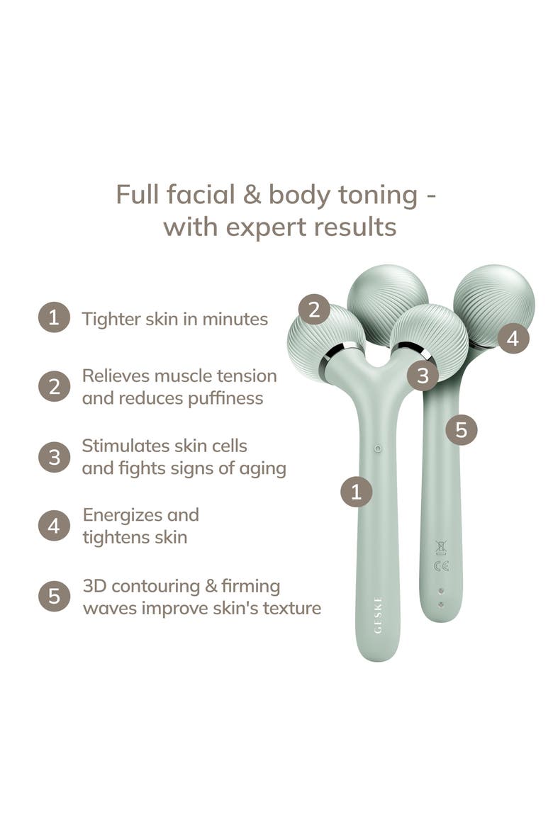 SmartAppGuided Sonic Facial & Body Roller | 4 in 1, Alternate, color, Green