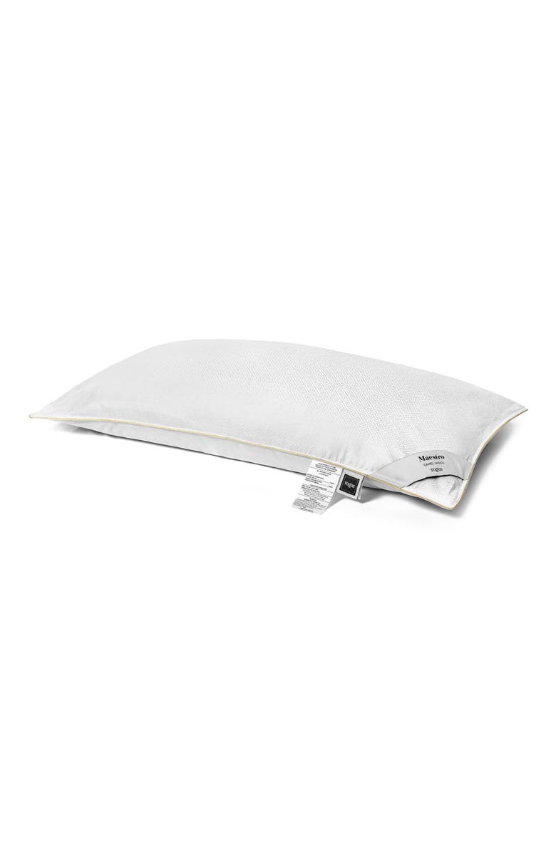 Togas Maestro camel wool pillow, Main, color, White