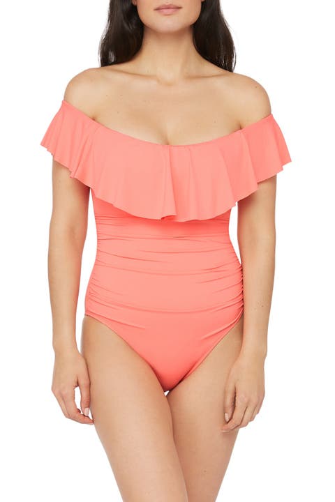 Off the Shoulder One-Piece Swimsuit