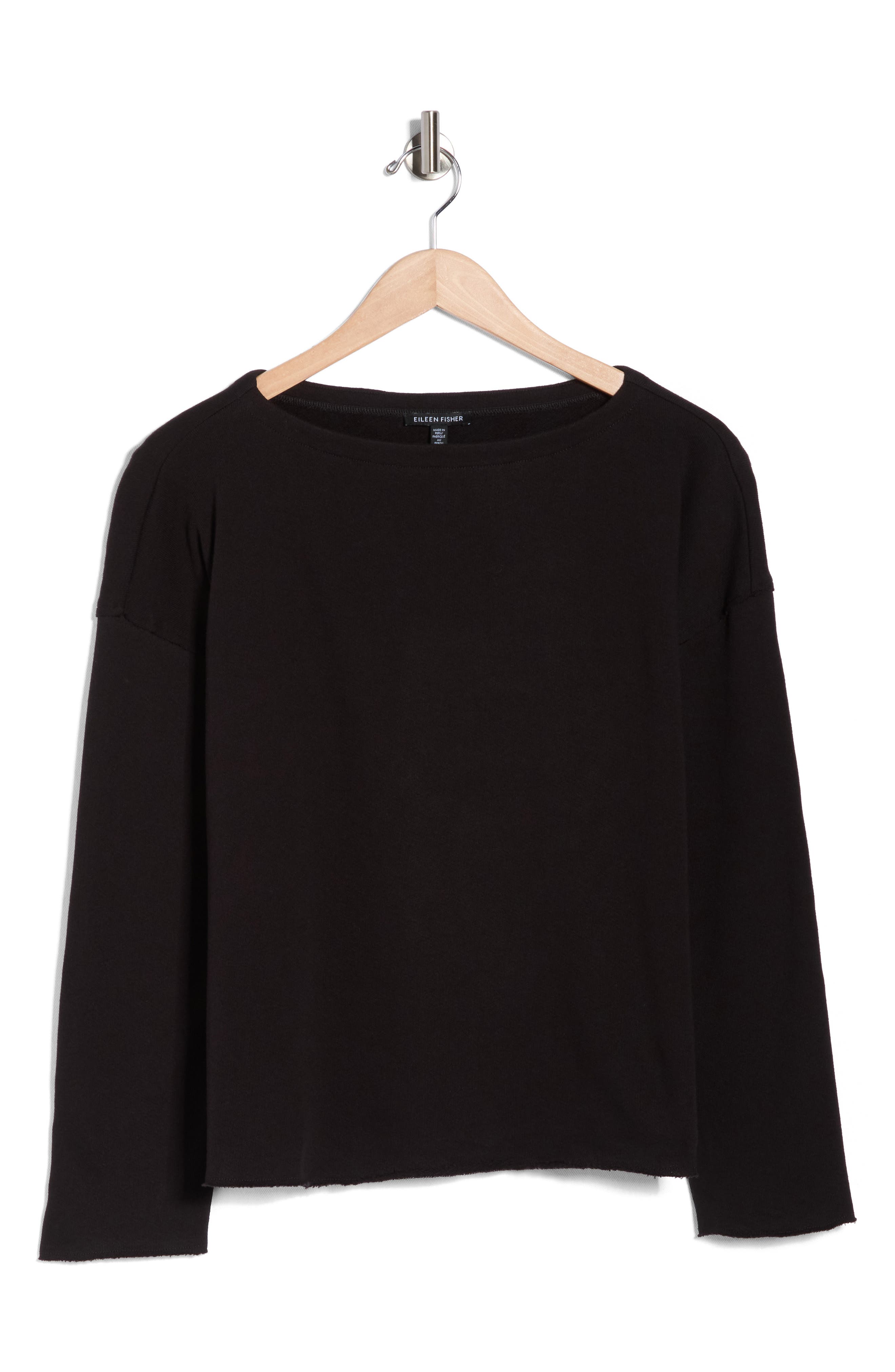 Eileen Fisher Boxy Boat Neck Organic Cotton Top