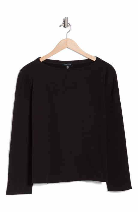 Eileen Fisher Boxy Boat Neck Organic Cotton Top