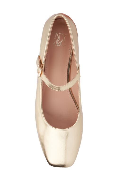 New York And Company Page Mary Jane Ballet Flat In Gold Metallic