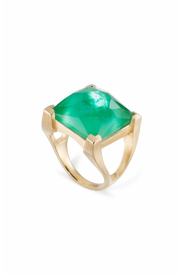 Plaza Mother-of-Pearl Doublet Cocktail Ring, Main, color, BANYAN GREEN