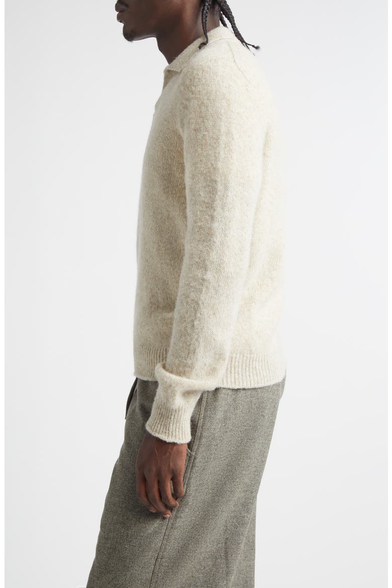 Long Sleeve Wool Polo Sweater, Alternate, color, BISCUIT