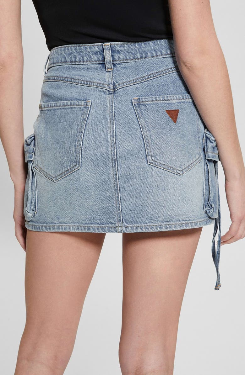 GUESS Devon Cargo Denim Miniskirt, Alternate, color, 