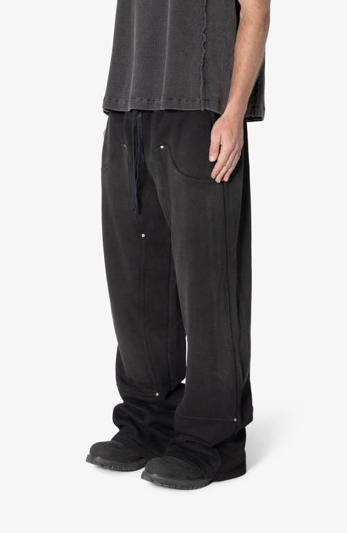 Mnml West Double Knee Sweatpants In Washed Black