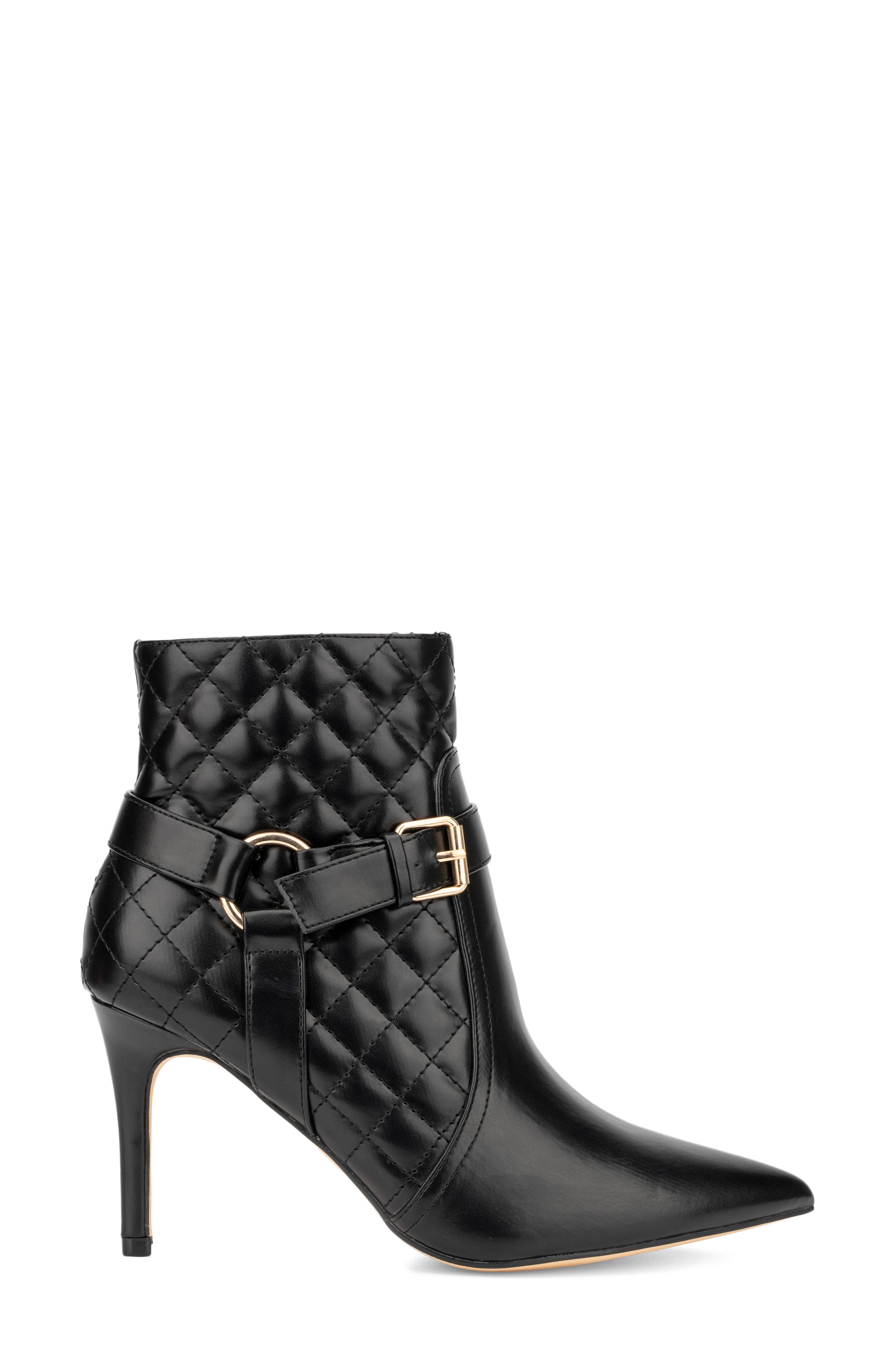NEW YORK AND COMPANY Magdalena Quilted Bootie, Alternate, color, Black