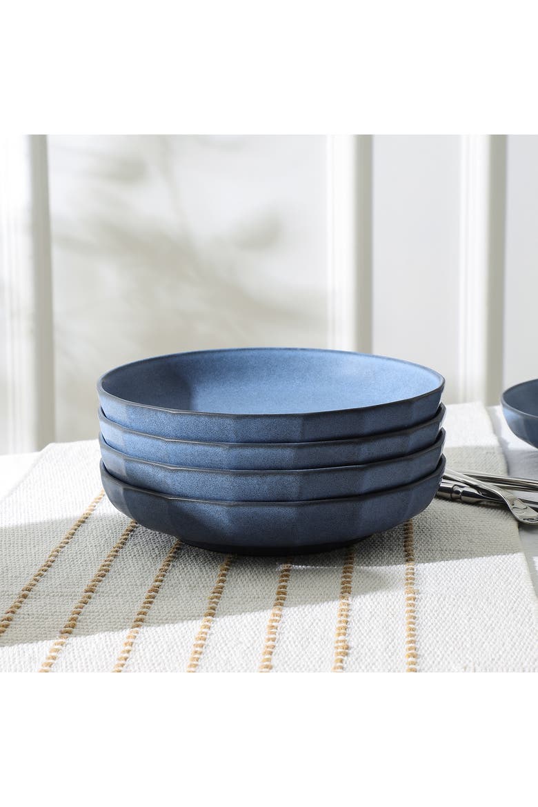 Rio Stoneware 4-Piece Pasta Bowl Set, Alternate, color, Blue