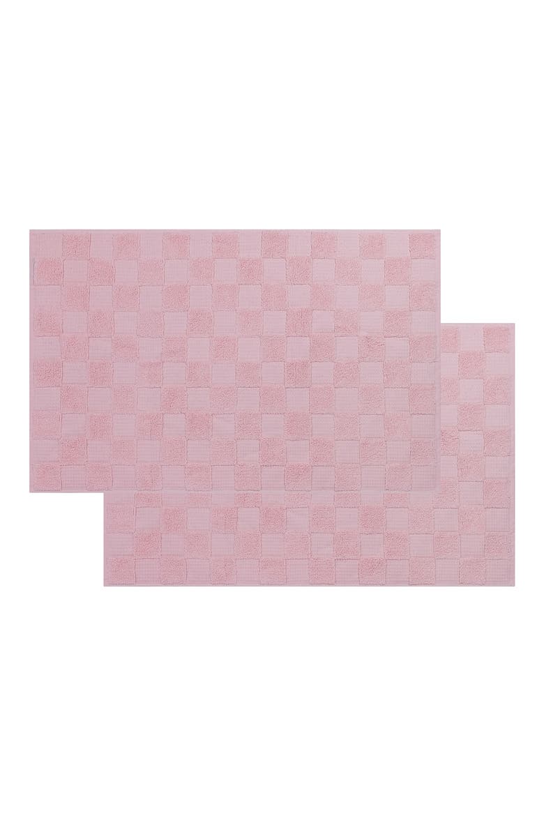 Waffle Terry 2-Piece Turkish Cotton Bath Mat Set, Alternate, color, BLUSH