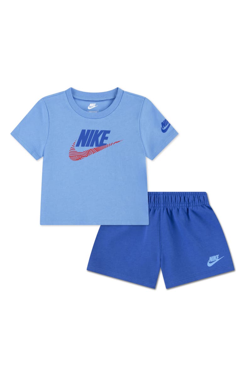 Nike Sportswear Logo T-Shirt & French Terry Shorts Set, Main, color, Game Royal