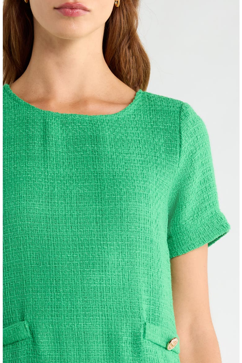 Kury Tweed A-Line Dress, Alternate, color, GREEN