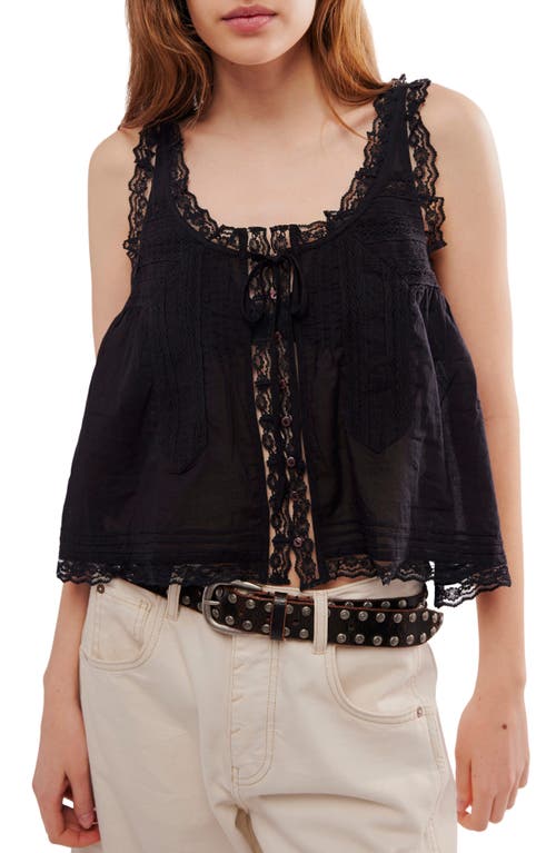 Shop Free People Evermore Lace Trim Tank In Black