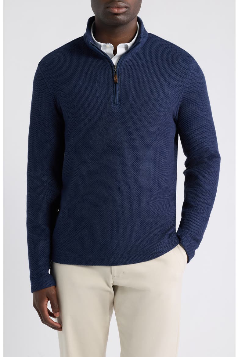 Dalton Mélange Quarter Zip Pullover, Main, color, NAVY