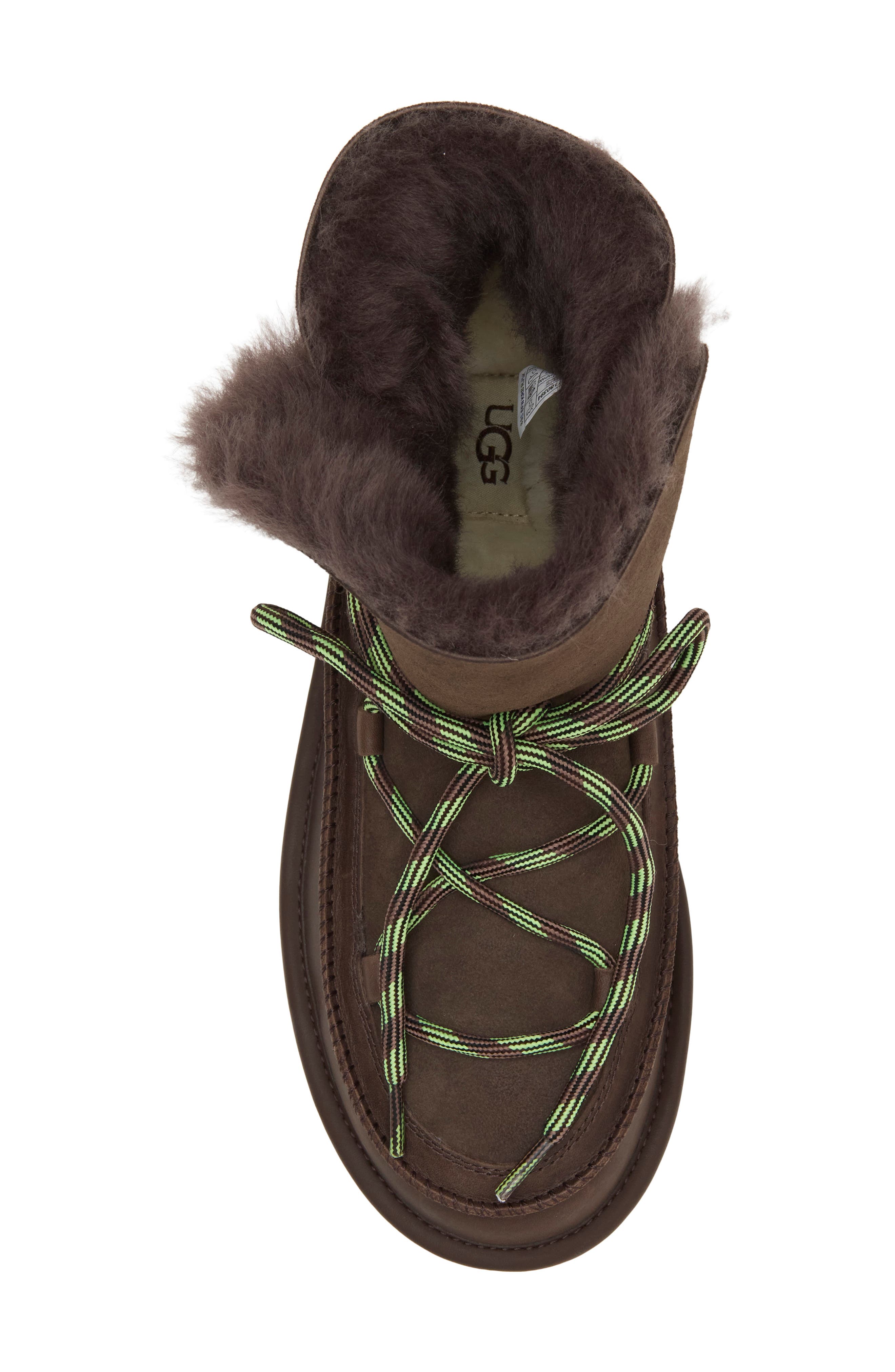 Classic Tread Leather Genuine Shearling Boot, Alternate, color, DUSTED COCOA