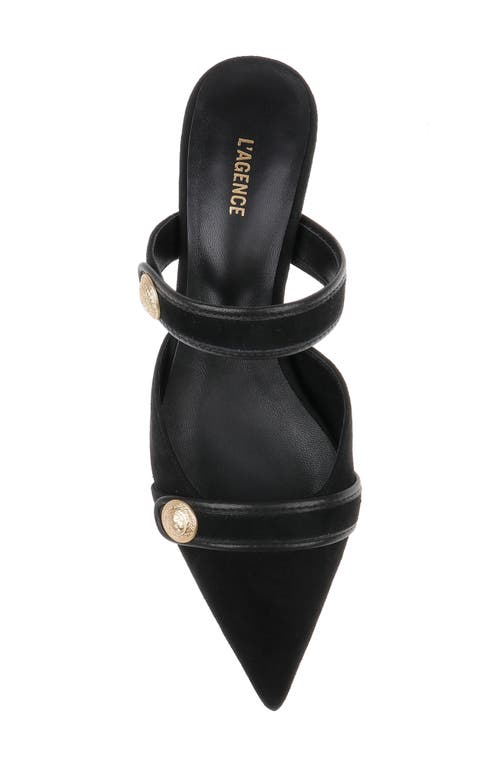 L AGENCE L'AGENCE GILLIANE MARY JANE POINTED TOE KITTEN HEEL MULE 
