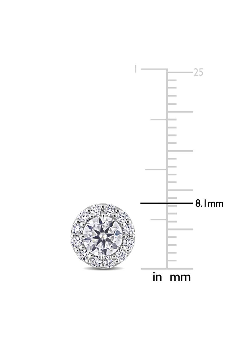 Julianna B. Moissanite Round Halo Stud Earrings, Alternate, color, Sterling Silver