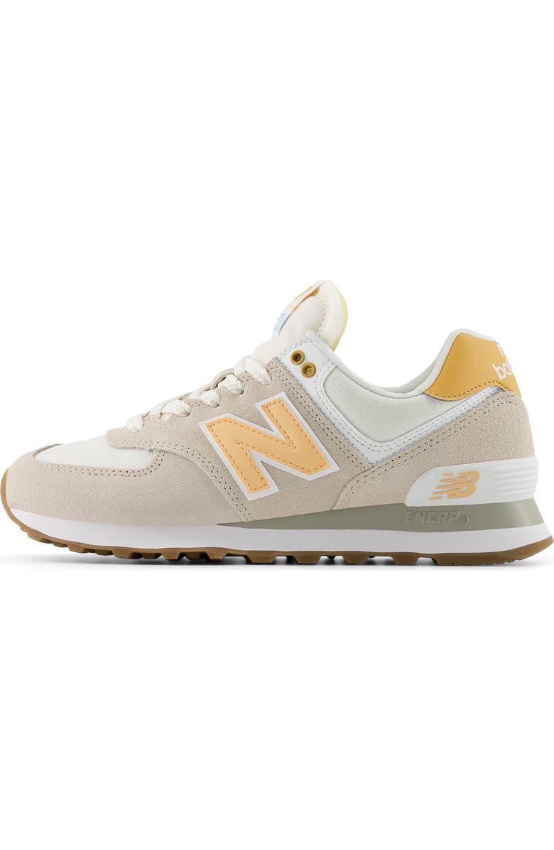 New Balance 574 Sneaker, Alternate, color, Timberwolf/ Alpha Orange