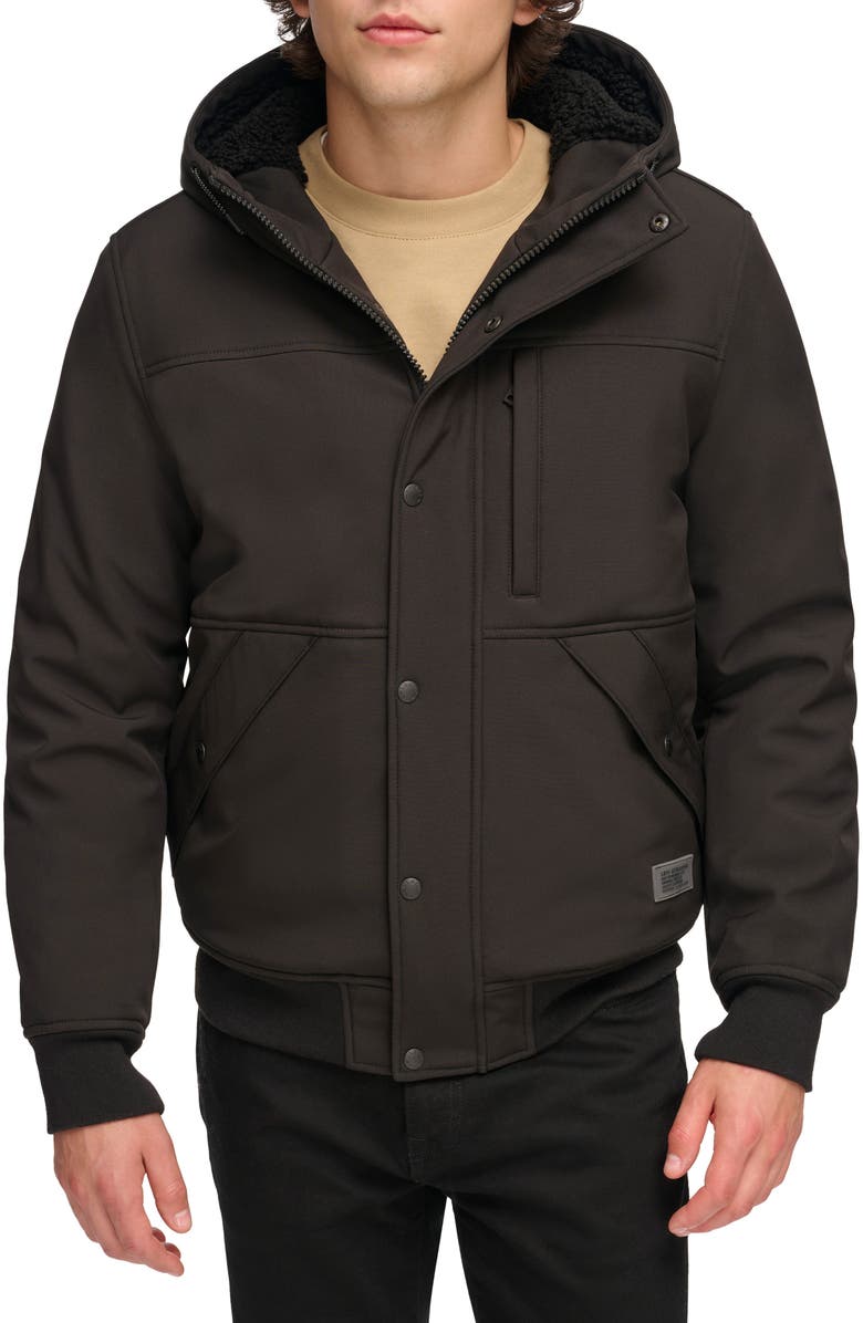 Levi's<sup>®</sup> Faux Shearling Lined Soft Shell Bomber Jacket, Main, color,