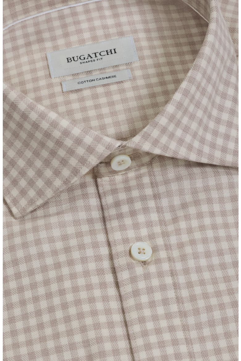 Axel Shaped Fit Check Button Up Shirt, Alternate, color, COBBLESTONE