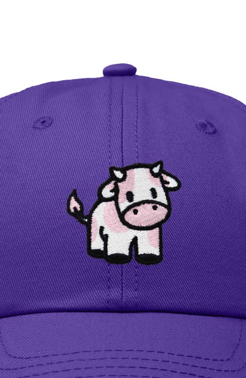 Dalix Strawberry Cow Embroidered Cap In Purple