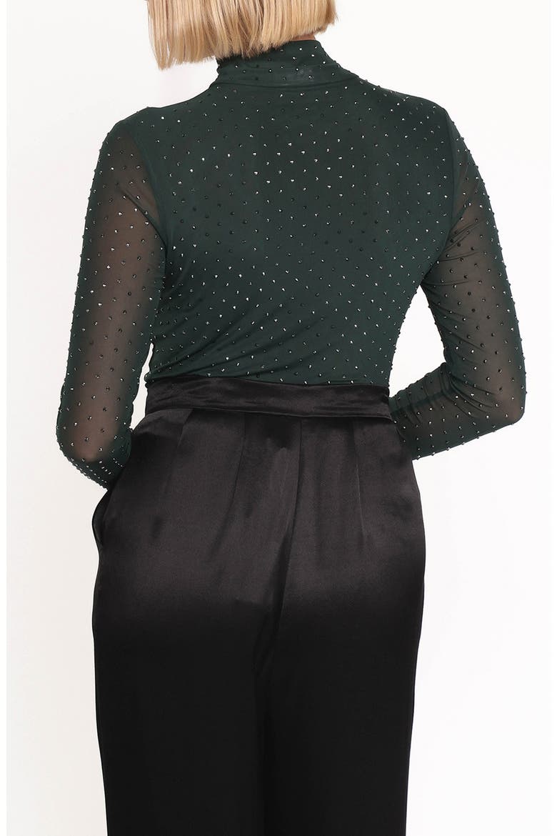 Alejandra Embellished Mesh Top, Alternate, color, HUNTER GREEN