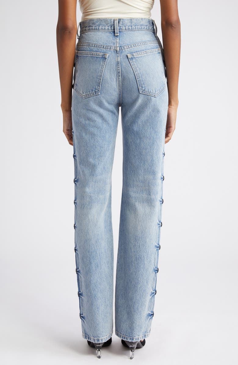 Khaite Danielle Studded Straight Leg Jeans, Alternate, color,