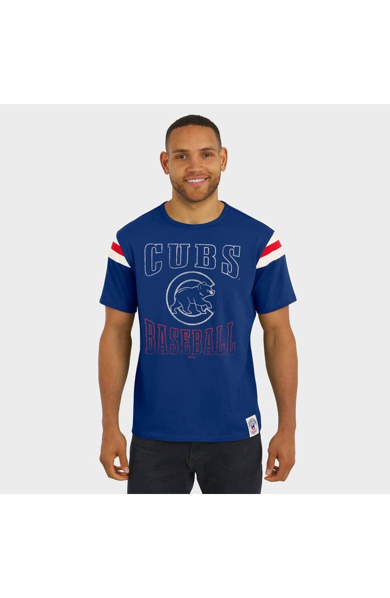 Darius Rucker Collection by Fanatics Men's Darius Rucker Collection by Fanatics Royal Chicago Cubs Distressed Sleeve Stripe T-Shirt, Alternate, color, Royal