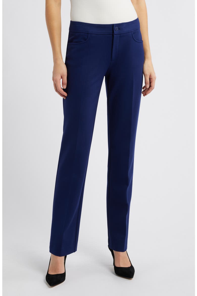 Flat Front Straight Leg Pants, Main, color, DISTANT MOUNTAIN
