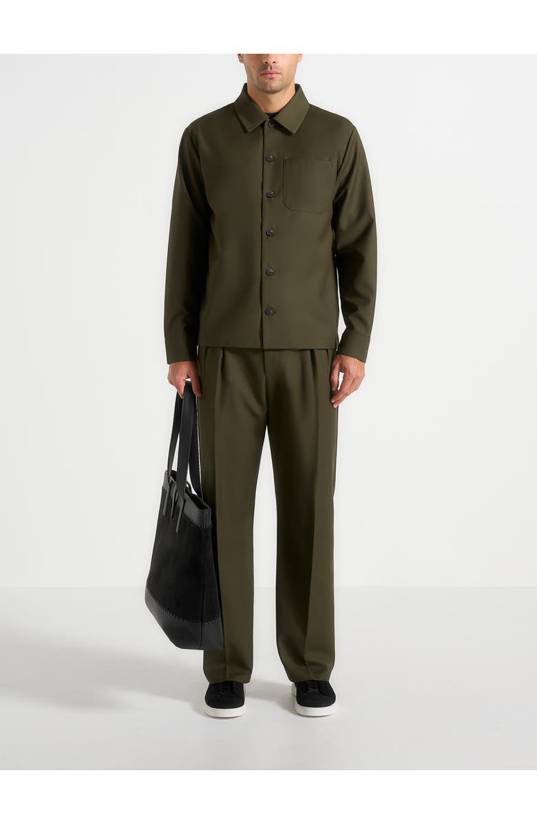 Manière De Voir Valentin Classic Long Sleeve Shirt, Alternate, color, Olive