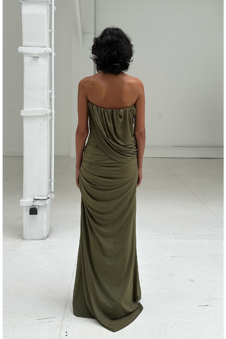 Selvi Dress, Alternate, color, Olive Green