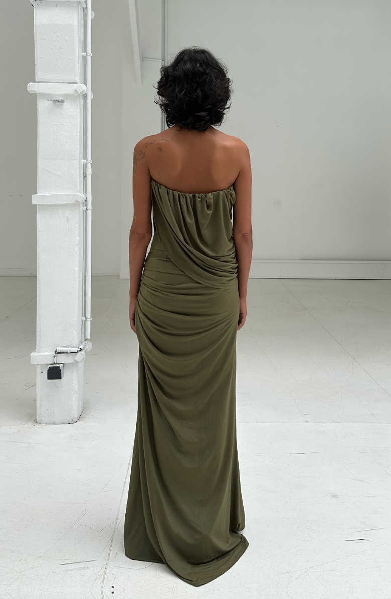 SAEMDI Selvi Dress, Alternate, color, Olive Green