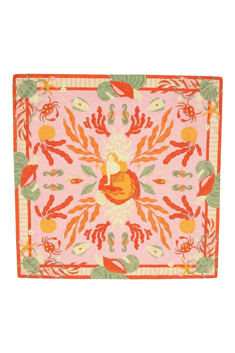 Sea Print Sarong, Alternate, color, PINK