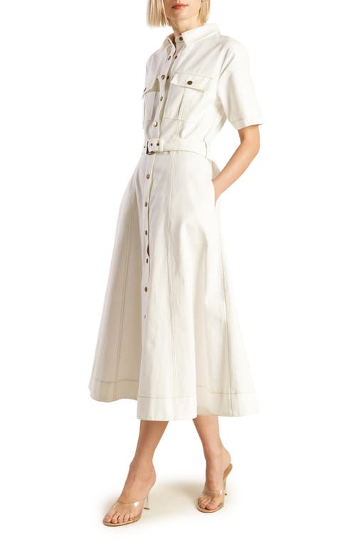 Freemarket Belted Cotton Denim Midi Shirtdress