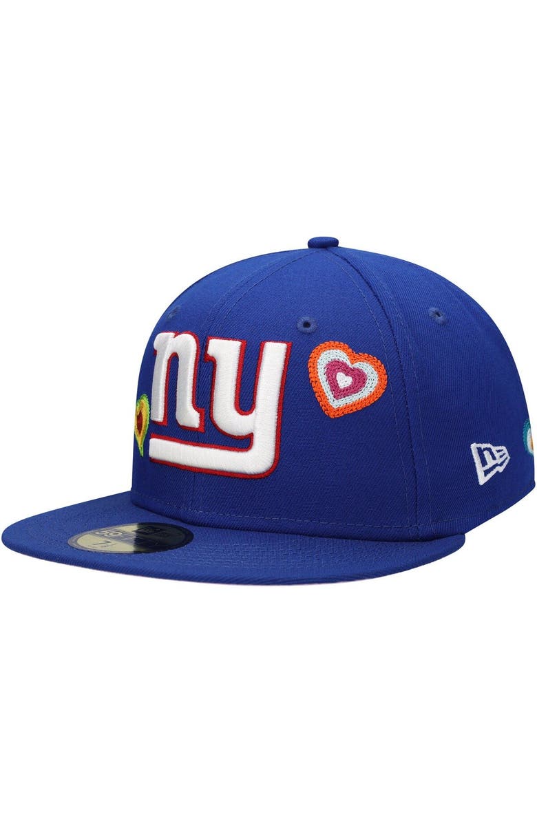 New Era Men's New Era Royal New York Giants Chain Stitch Heart 59FIFTY Fitted Hat, Main, color, Royal