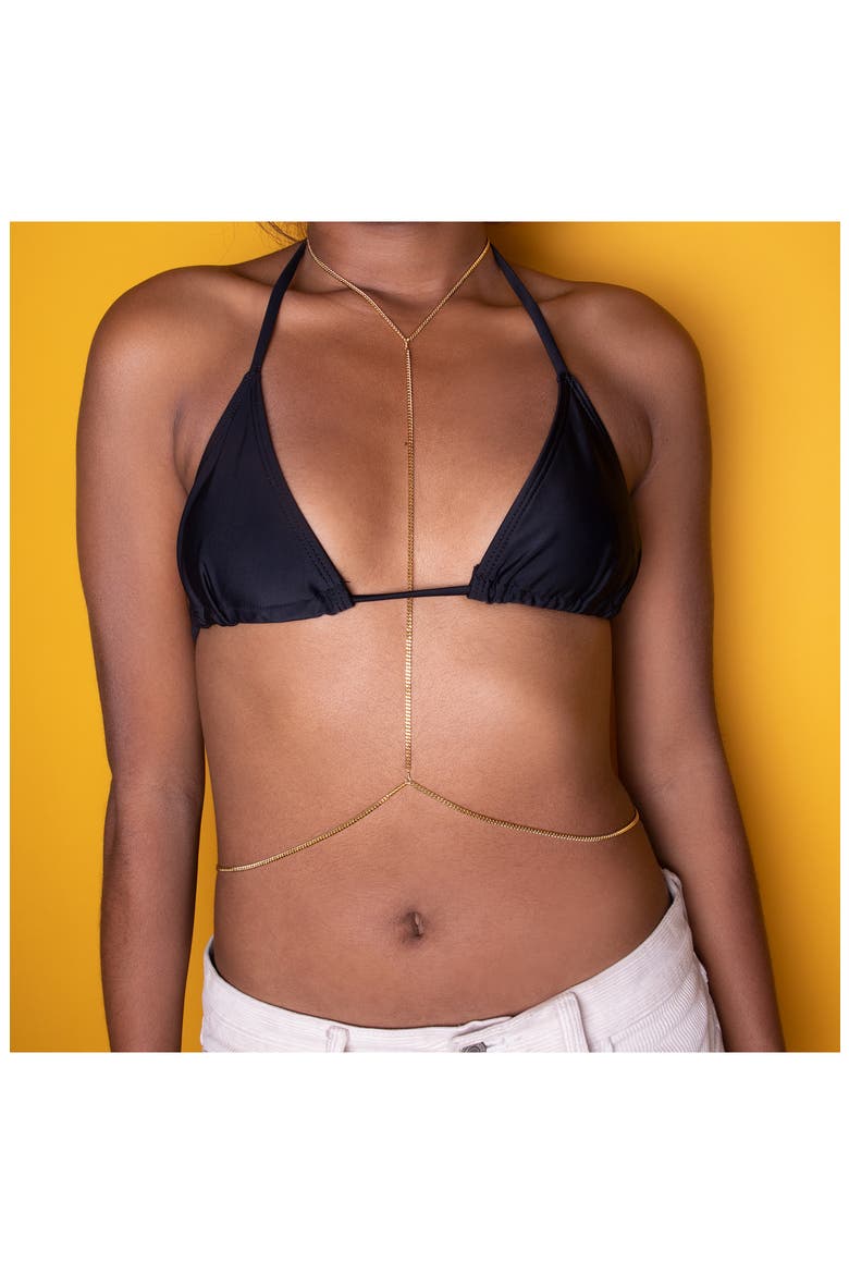 Cable Body Chain, Alternate, color, GOLD