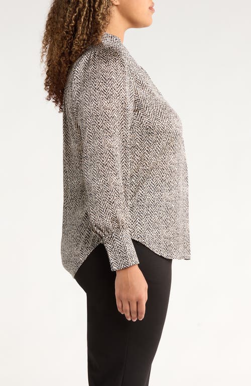 Anne Klein Print Top In Brown