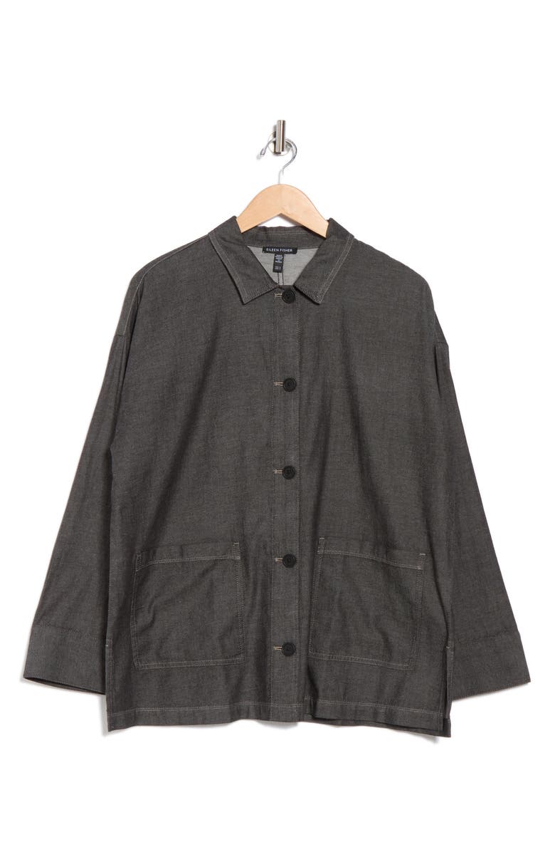 Eileen Fisher Classic Collar Organic Cotton Jacket, Alternate, color,